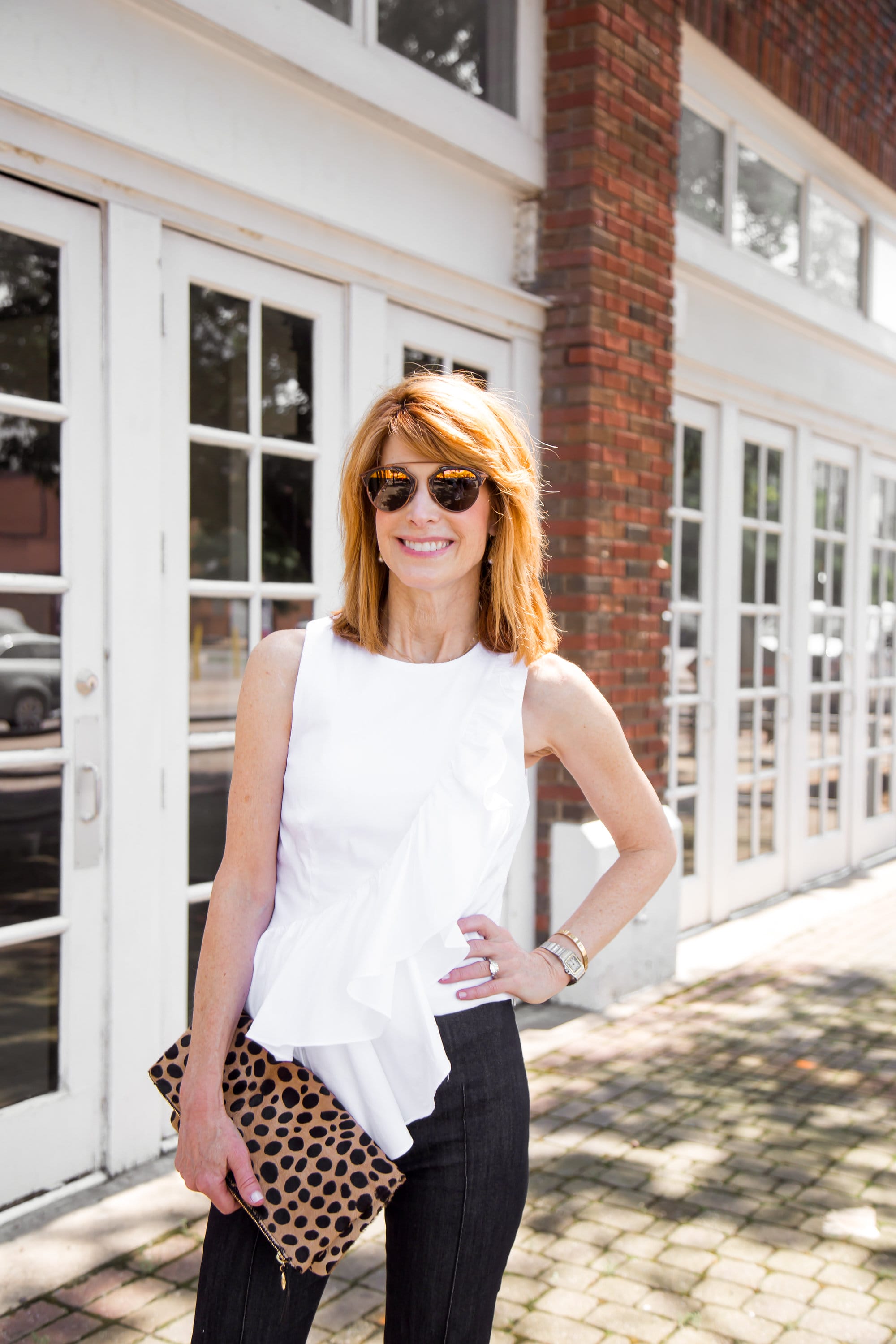 White  Top With Ruffles main image 1