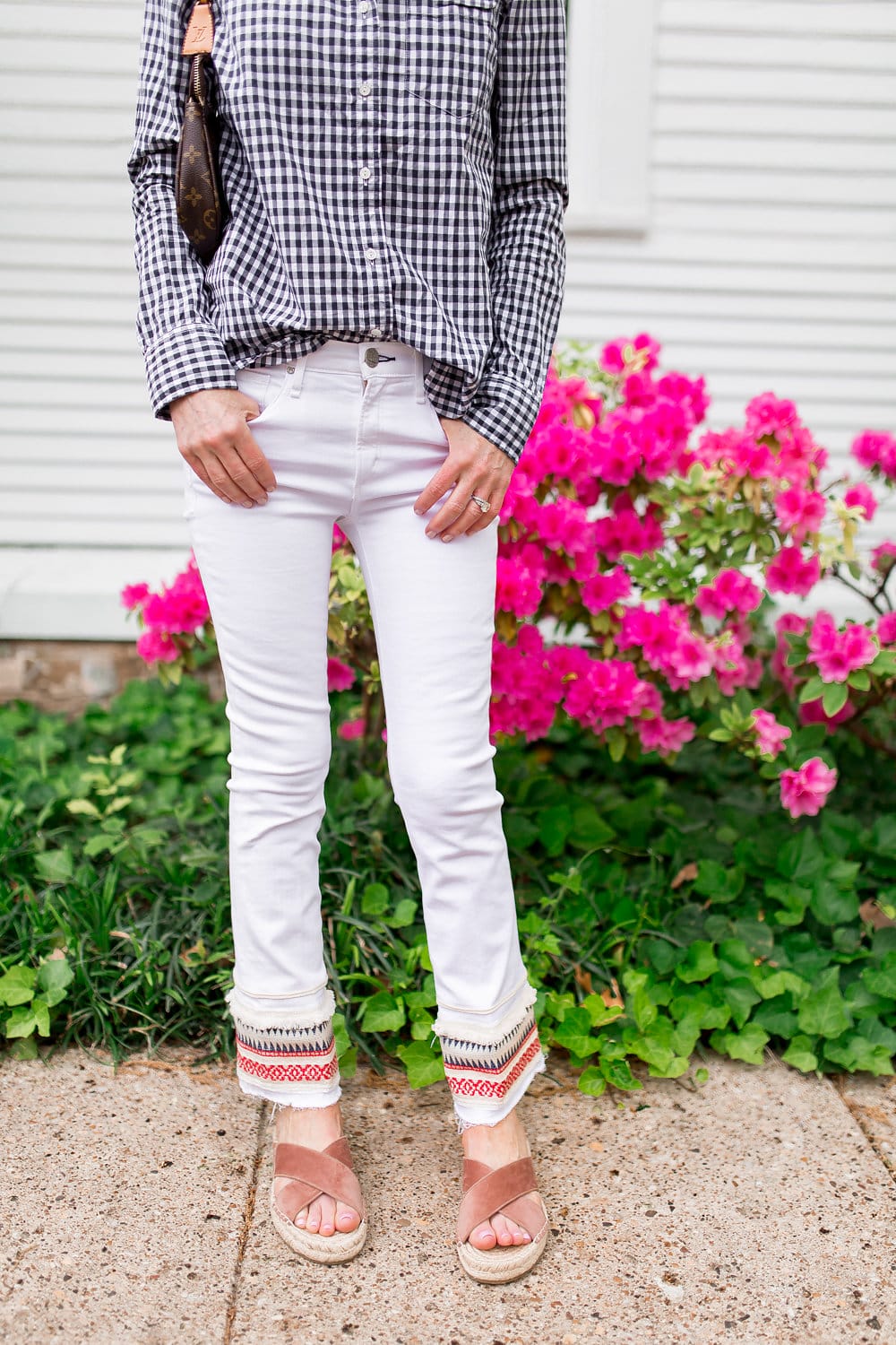 Checks and Embroidered Hem Jeans On The Blog Today