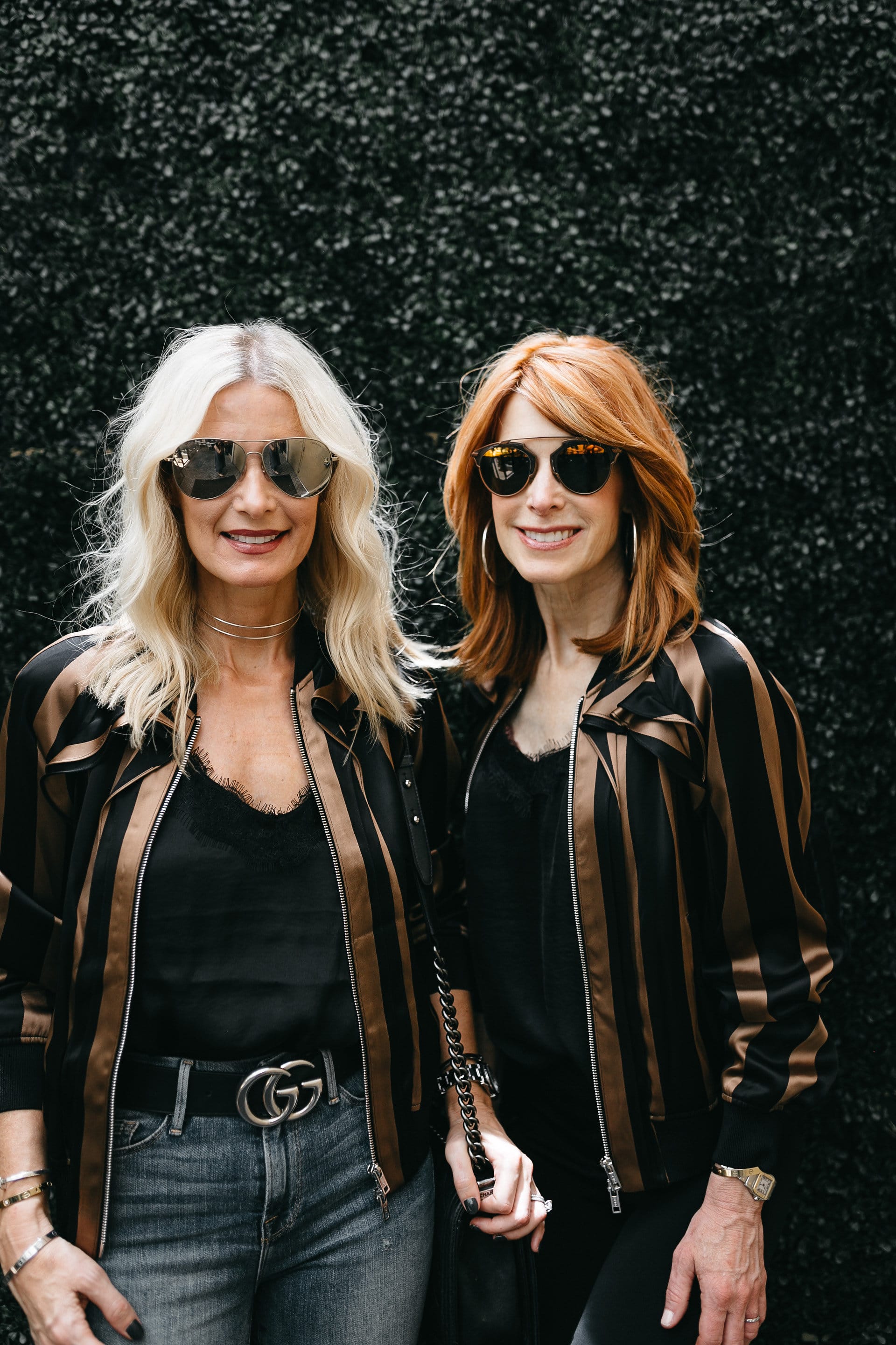 RUFFLE STRIPE BOMBER JACKET