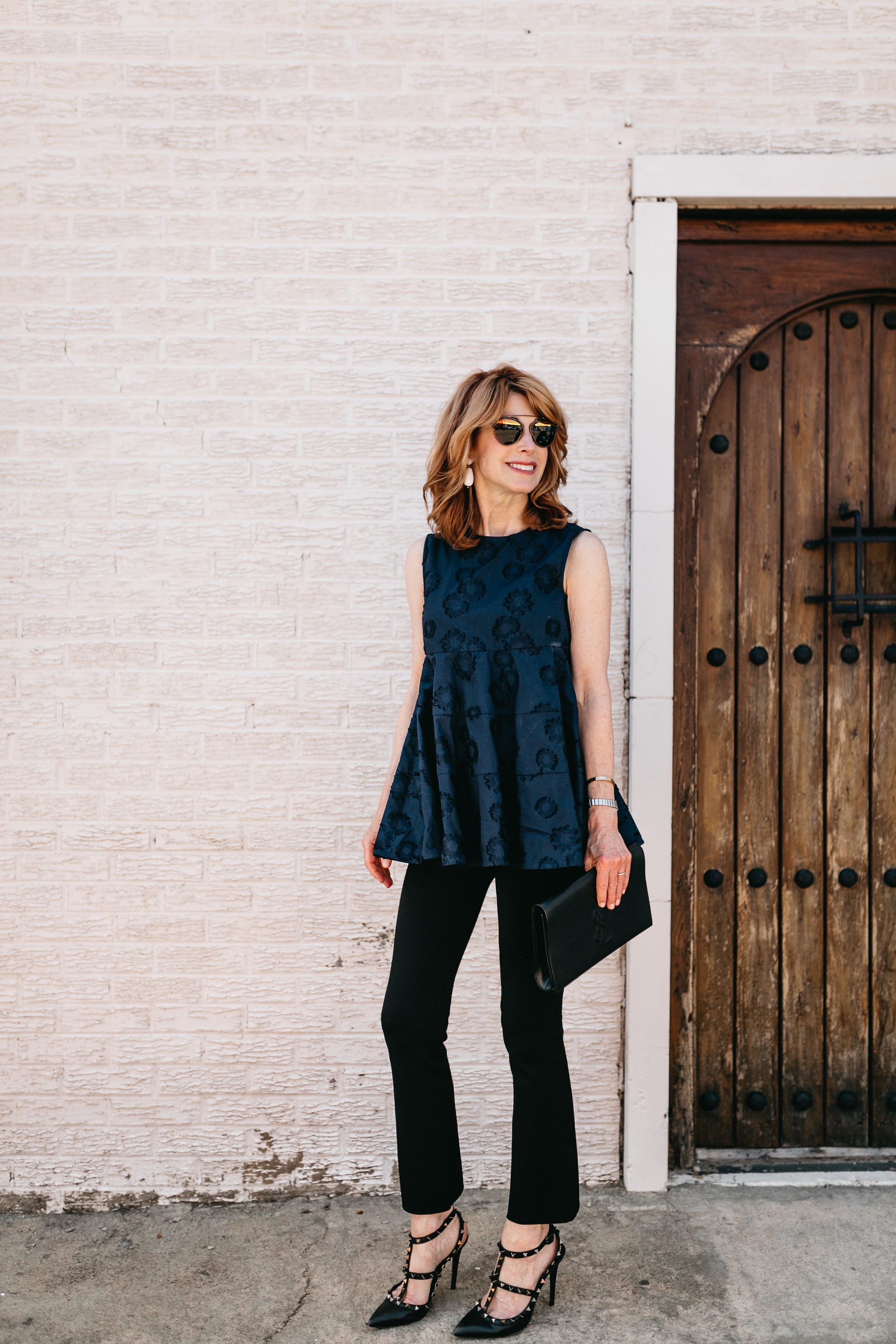 SCUBA PANTS AND PEPLUM TOP