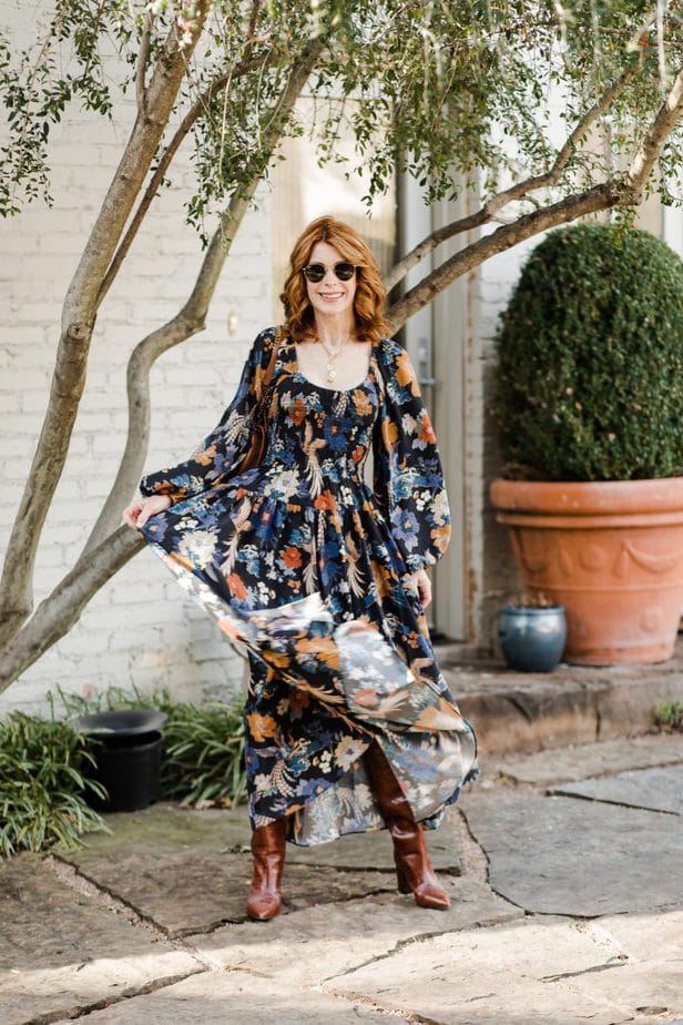 Floral dress hot sale outfit