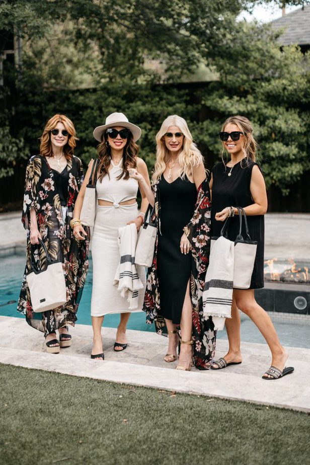 for women at the poolside for rachel zoe summer curater box event