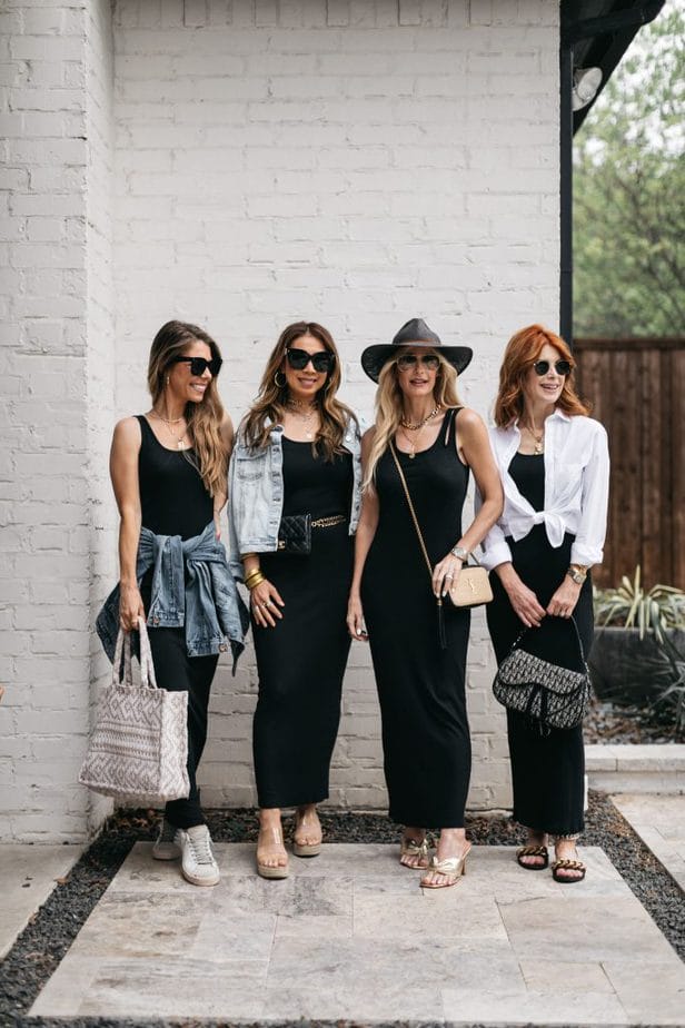 BLACK TANK DRESS WORN FOUR WAYS WITH CHIC AT EVERY AGE