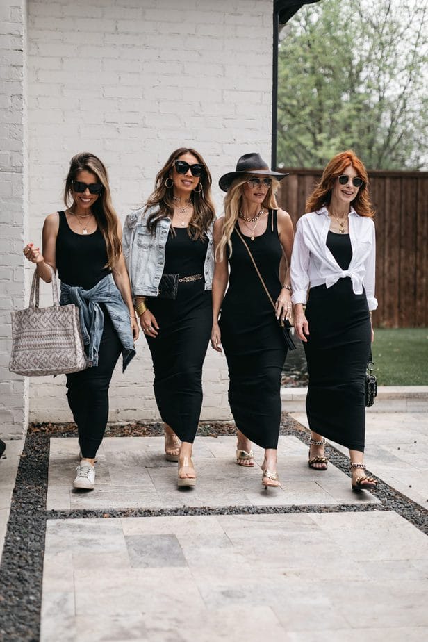 Black Tank Dress Worn Four Ways