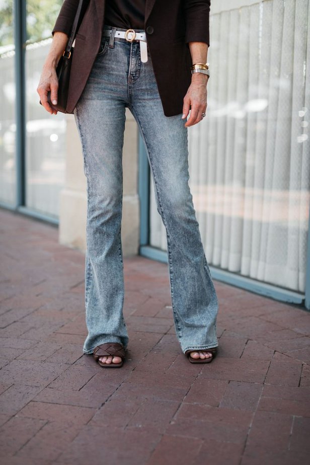 closer look of denim jeans 