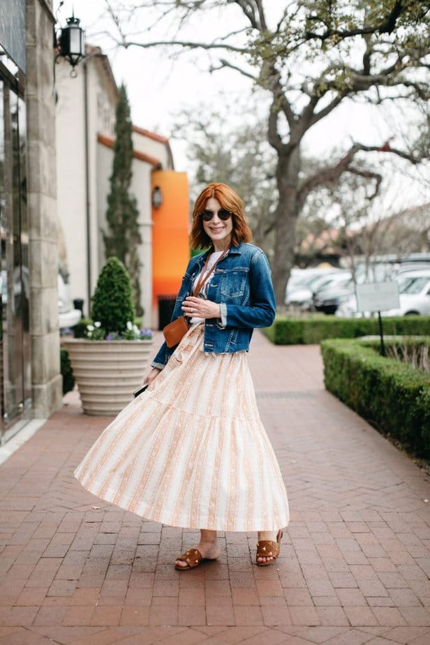 Denim sales boho skirt